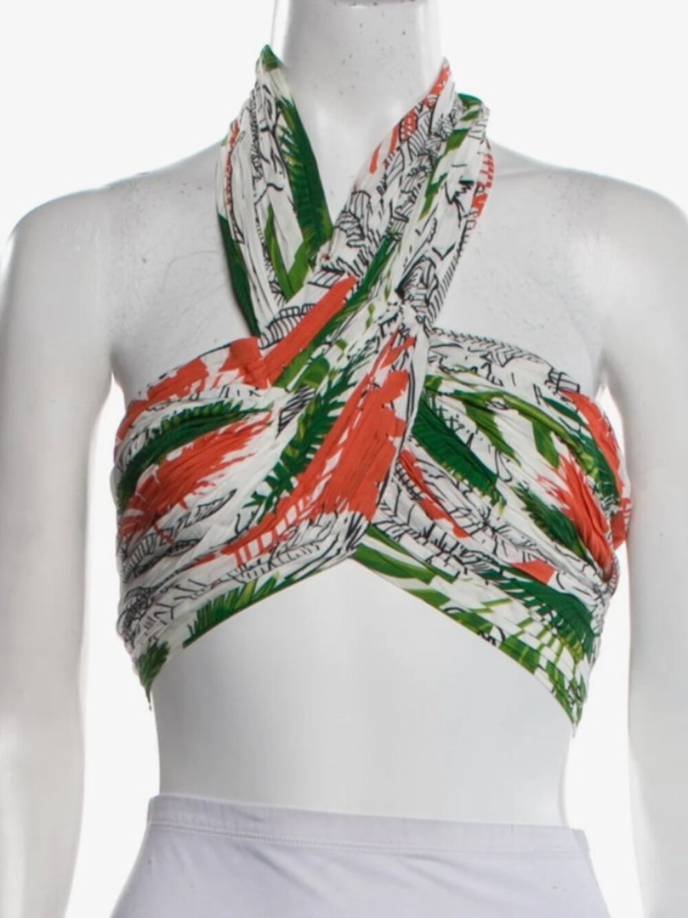 VERANDAH Tropical wrap crop top